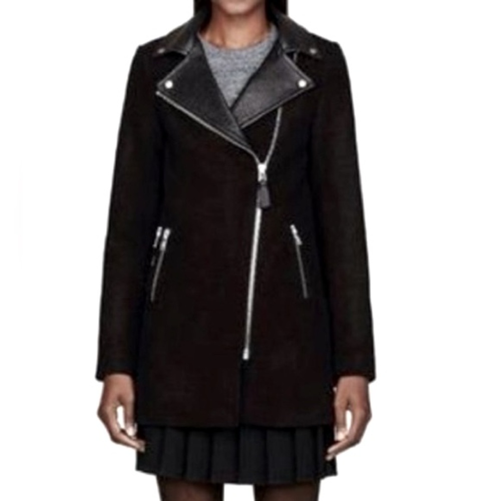Excellent condition MACKAGE Phyllis Wool Blend Coat in Black